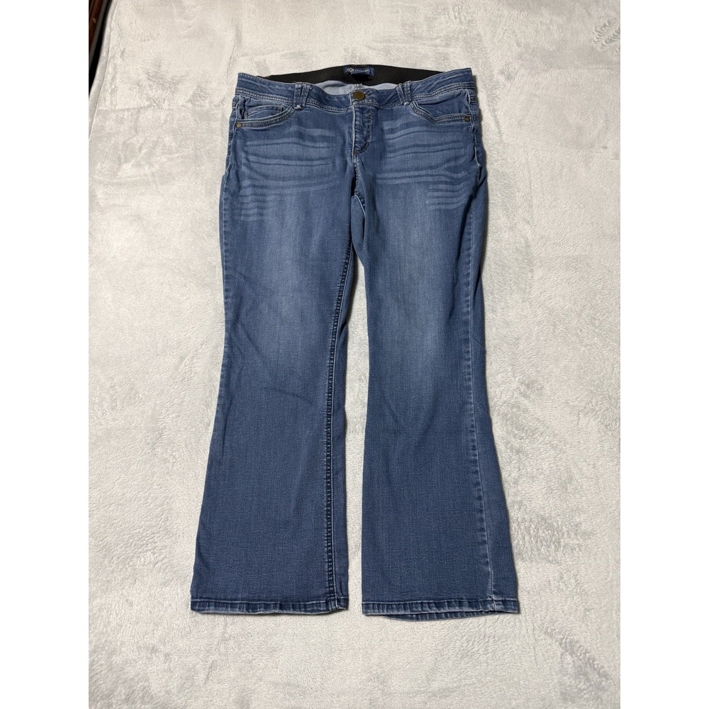 Democracy Jeans Womens 18W Blue Bootcut Denim Stretch Medium Wash 36x27.5